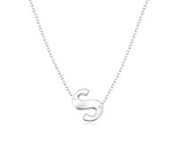 Silver Initial Letter Necklace S SPE-5559